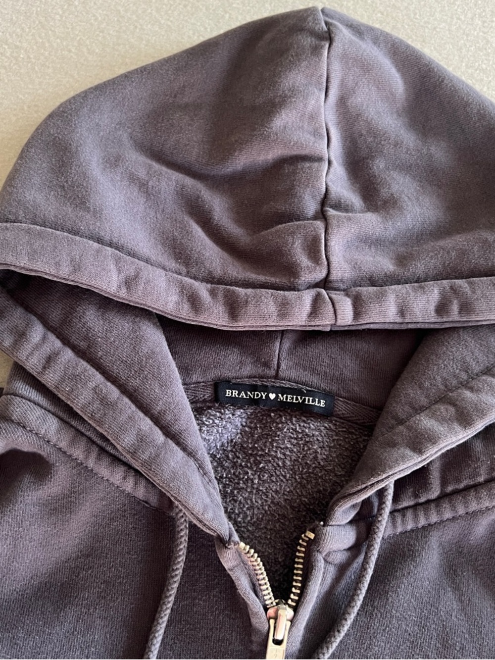 Brandy Melville Navy Blue Zip Crystal Hoodie - Picture 2 of 4